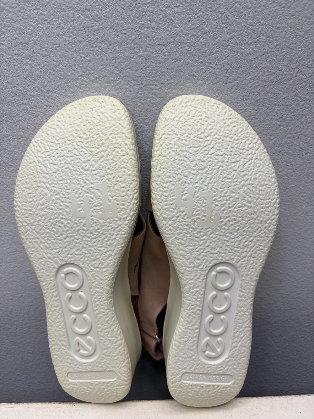 Ecco Pink Suede Corksphere Wedge Sandals Size 10 - Picture 7 of 8
